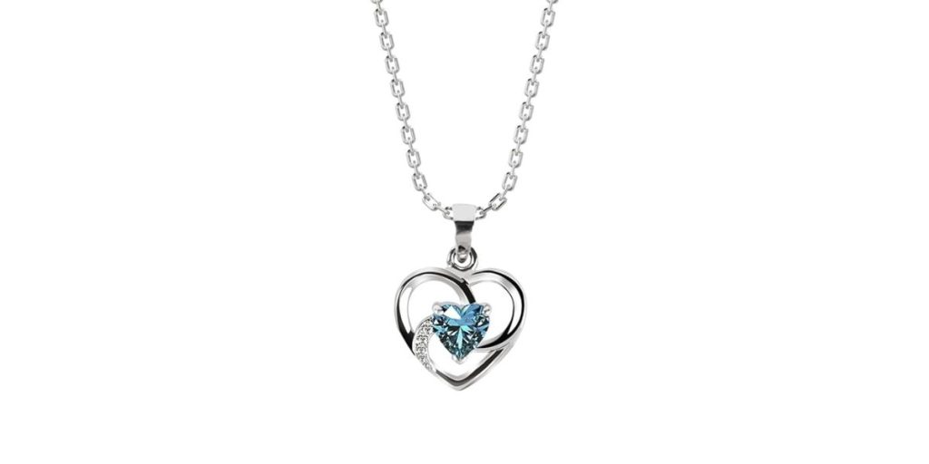 CLARA 925 Sterling Silver Heart Pendant Necklace