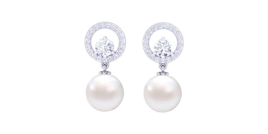 CLARA 925 Sterling Silver Pearl & Swiss Zirconia Earrings