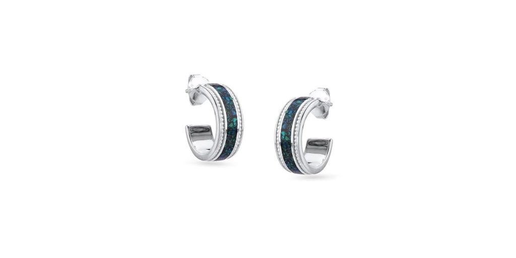 Mia by Tanishq Ethereal Shine Silver Hoop Earrings
