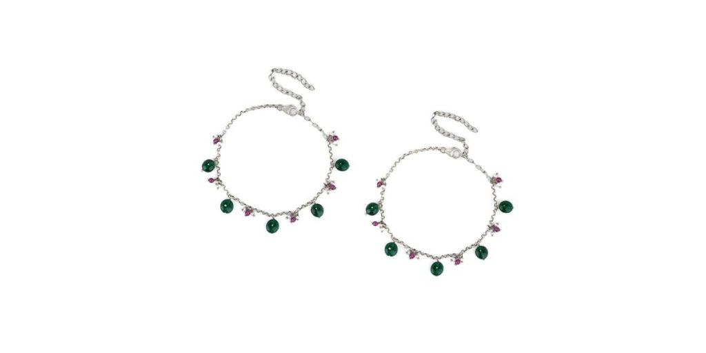 Shaya Feeling Sundor Oxidised Anklets in 925 Silver