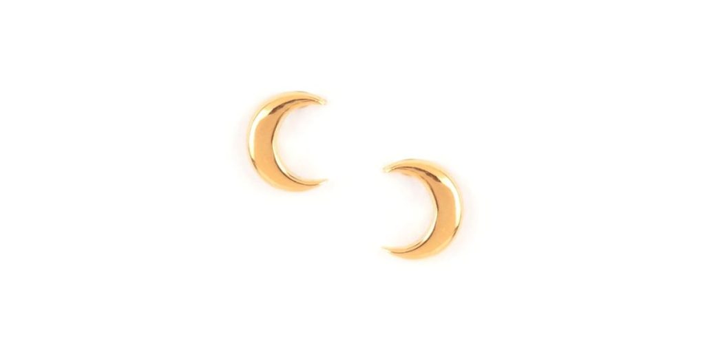 Shaya Over The Moon Studs In Gold Plated 925 Silver