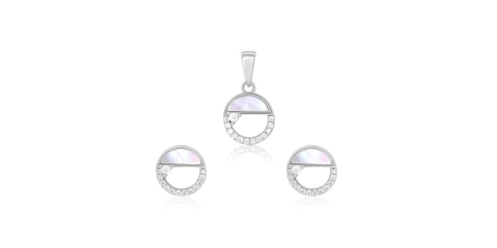 TOUCH925 Radiant Circle of Elegance Pendant Set