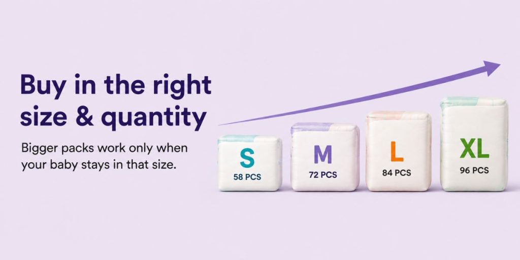 Never bulk-buy the newborn sizes