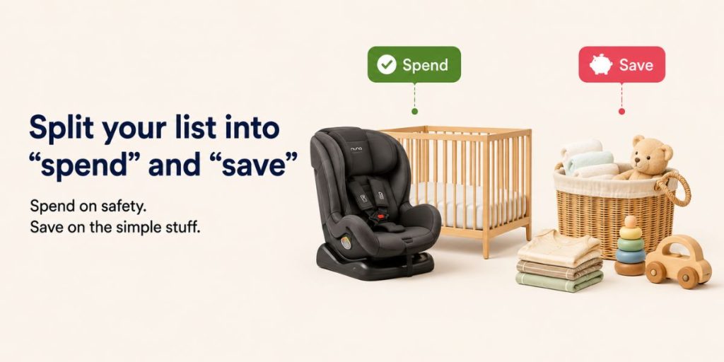Split your list into "spend" and "save"