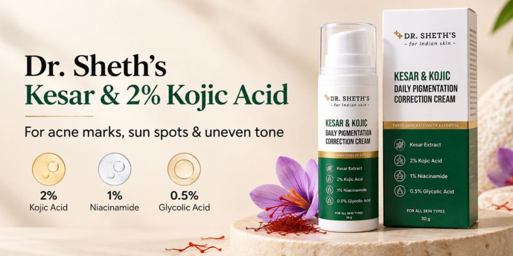 Dr. Sheth's Kesar और 2% Kojic Acid Daily Pigmentation Correction Cream